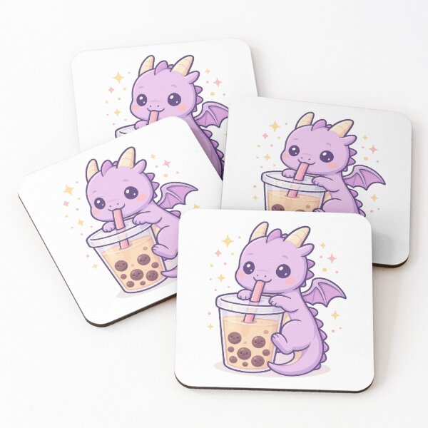Item preview, Kawaii Bubble Tea Dragon – Cute Boba Tea Lover Fantasy Art designed and sold by Vibrantdream.