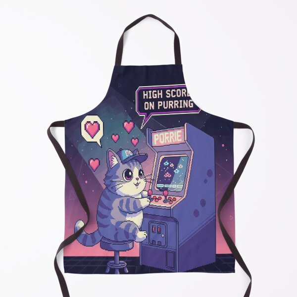 Item preview, Retro Pixel Anime Cat Gamer Vaporwave Arcade Kawaii Chubby Cat T-Shirt & Stickers designed and sold by Neko-Doodle-co.