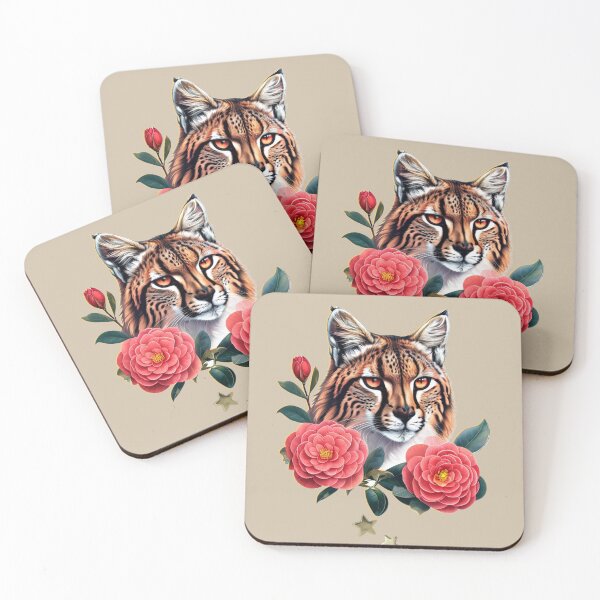 Item preview, Wild Lynx Spirit with Blooming Flowers – Exotic Wilderness Art designed and sold by Naturalite19.