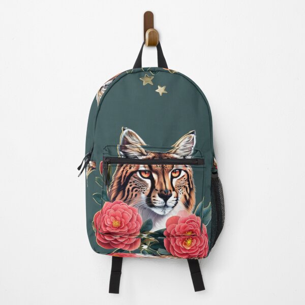 Item preview, Wild Lynx Spirit with Blooming Flowers – Exotic Wilderness Art designed and sold by Naturalite19.