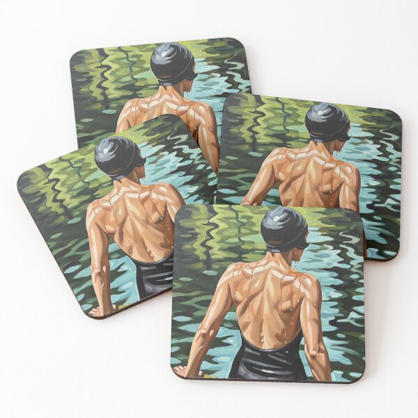 Item preview, LA NAGEUSE DE LA RIVIÈRE (The River Swimmer) - Original Art Deco Artwork designed and sold by elektronen.