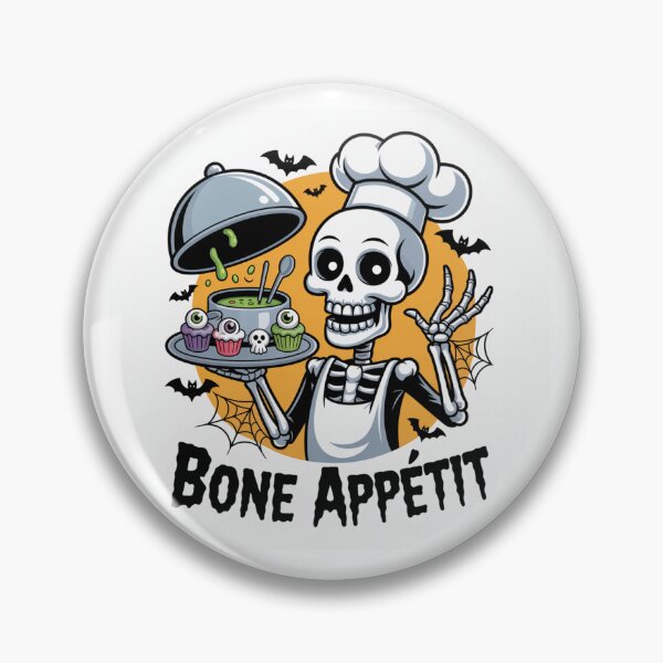 Item preview, Bone Appétit Skeleton Chef – Funny Halloween Design designed and sold by GRAPHIX444.