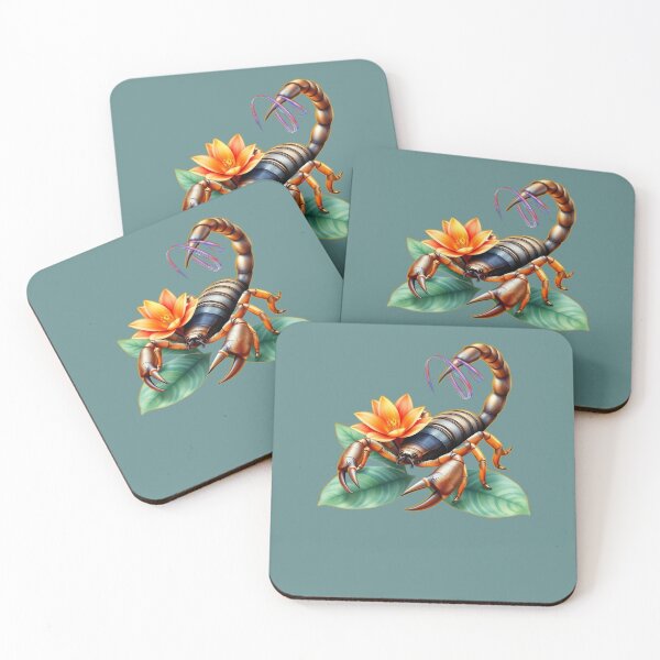 Item preview, Exotic Scorpion with Vibrant Bloom – Wild Botanical Animal Art designed and sold by Naturalite19.