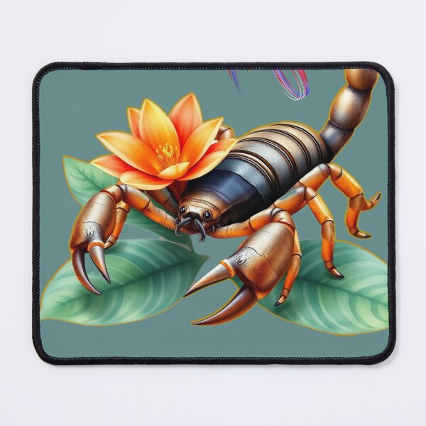 Item preview, Exotic Scorpion with Vibrant Bloom – Wild Botanical Animal Art designed and sold by Naturalite19.