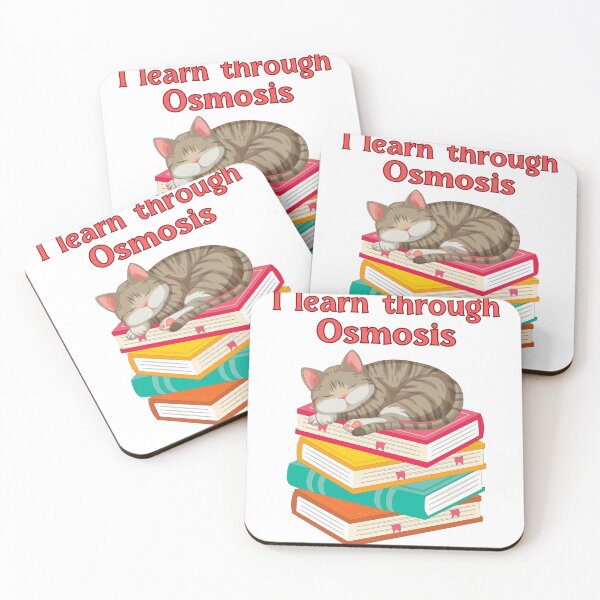 Item preview, Sleeping Cat on Top of Books and Learning Through Osmosis designed and sold by DesertDoveArt.