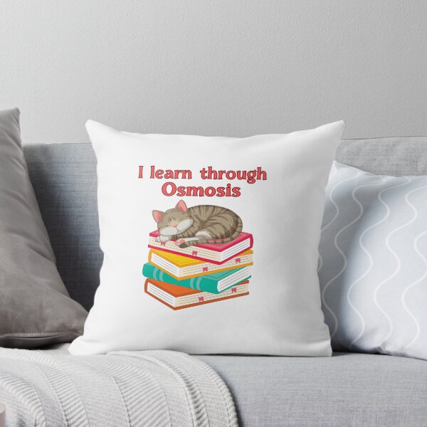 Item preview, Sleeping Cat on Top of Books and Learning Through Osmosis designed and sold by DesertDoveArt.