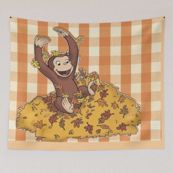 Item preview, Curious George Sitting in a pile of leaves  designed and sold by Shars-creations.