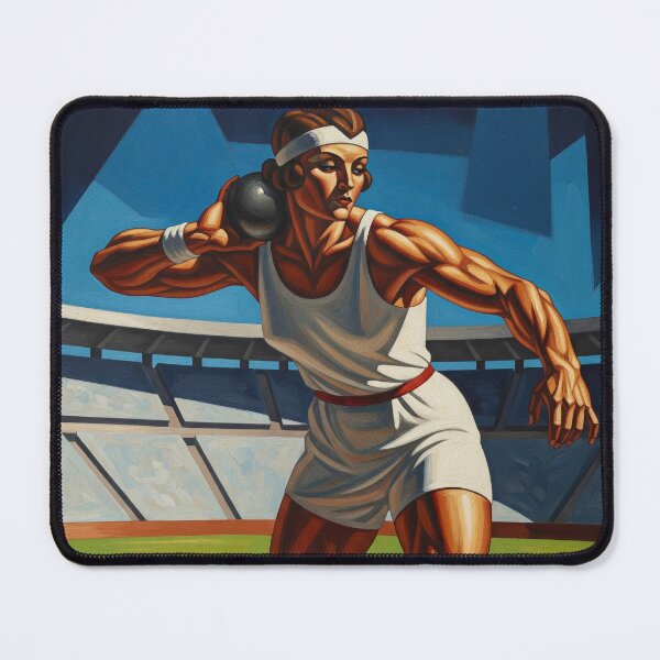 Item preview, LA LANCEUSE DE POIDS (The Shot Putter) - Original Art Deco Artwork designed and sold by elektronen.