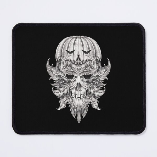 Item preview, Green man skull with pumpkin surreal art. designed and sold by Jiwsurreal.