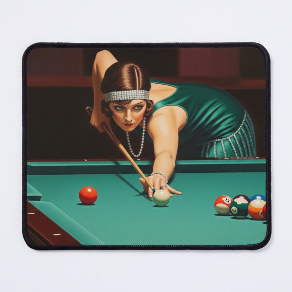 Item preview, LA JOUEUSE DE BILLARD (The Billiards Player) - Original Art Deco Artwork designed and sold by elektronen.