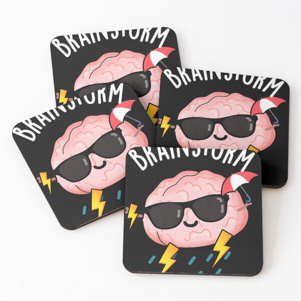 Item preview,  Brainstorm Funny Brain Pun (Dark Bg) designed and sold by HarperChicSa.
