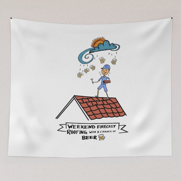 Item preview, Weekend Forecast Roofing With Beer Funny Roofer Job Gift designed and sold by Popstudio85.