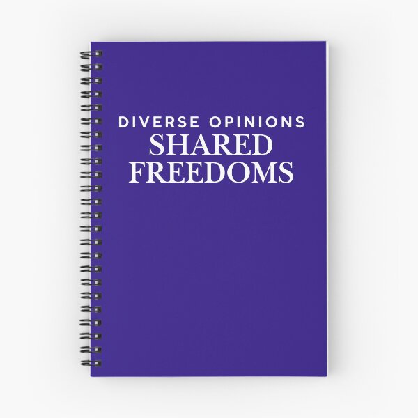 Item preview, Diverse Opinions, Shared Freedoms – Peace, Unity & Freedom Design, White Font designed and sold by CloverBend.