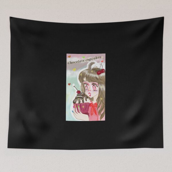 Item preview, Cartoon Anime Lady And Chocolate Cupcakes designed and sold by LucieZandeo.