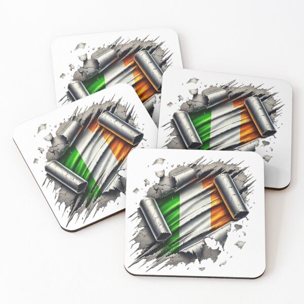 Item preview, Ripped Metal Irish Flag Design designed and sold by CelticSoulShop.