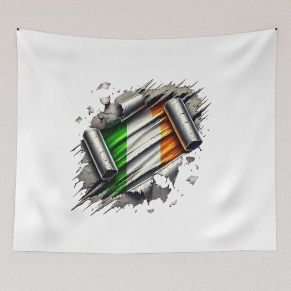 Item preview, Ripped Metal Irish Flag Design designed and sold by CelticSoulShop.