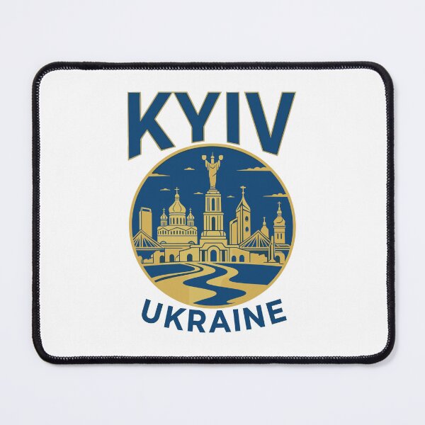 Item preview, Kyiv Ukraine City Emblem with Famous Skyline designed and sold by RGShirtWorks.