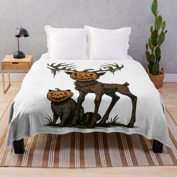 Item preview, Spooky Pumpkin Deer and Raccoon Forest Halloween Buck Design designed and sold by Eh Plus Designs.