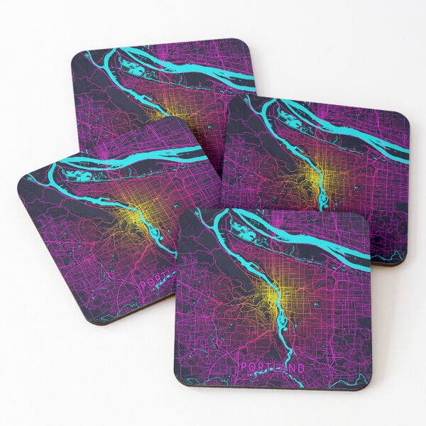 Item preview, Portland City Map of Oregon, USA - Neon designed and sold by deMAP.
