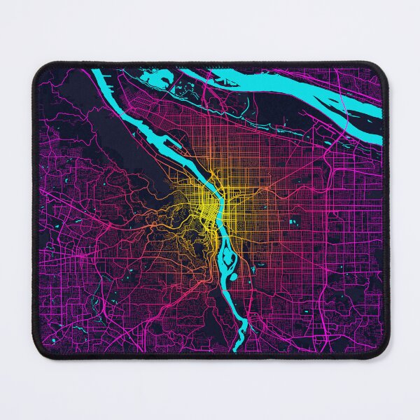 Item preview, Portland City Map of Oregon, USA - Neon designed and sold by deMAP.