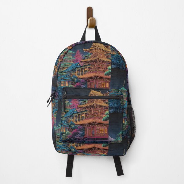 Item preview, Kyoto After Dark – Neon Pagoda Cityscape Art designed and sold by MoxieandWitt.