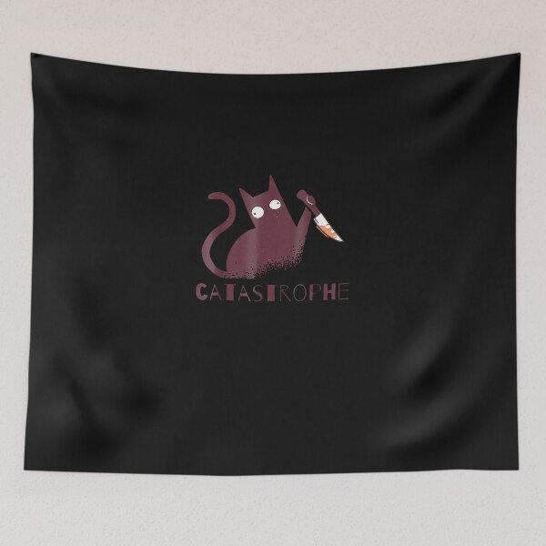 Item preview, Catastrophe-Funny-Black-Cat-With-Knife-Sarcastic-Kitten-Pun designed and sold by hudecrva.