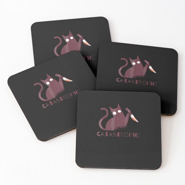 Item preview, Catastrophe-Funny-Black-Cat-With-Knife-Sarcastic-Kitten-Pun designed and sold by hudecrva.