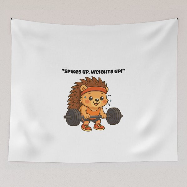 Item preview, Spikes Up, Weights Down – Hedgehog Powerlift Mode designed and sold by Latitude 1°N.