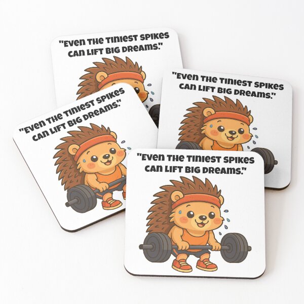 Item preview, Tiny Spikes, Massive Gains – Hedgehog Gym Power designed and sold by Latitude 1°N.