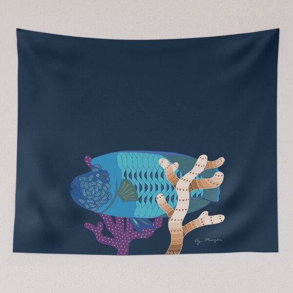 Item preview, Fish Wrasse Genuine Aboriginal Art 4 designed and sold by wigilwigil.