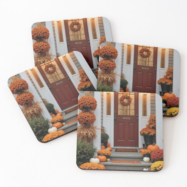 Item preview, Autumn Welcome | Festive Front Porch with Pumpkins & Chrysanthemums designed and sold by Jade Ado.