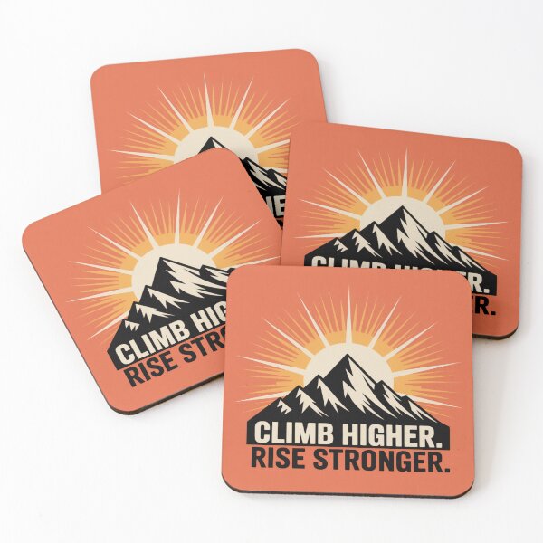 Item preview, Mountain Sunrise Motivational Design – Climb Higher Rise Stronger designed and sold by GRAPHIX444.