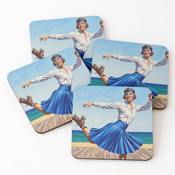 Item preview, LA PATINEUSE À ROULETTES (The Roller Skater) - Original Art Deco Artwork designed and sold by elektronen.
