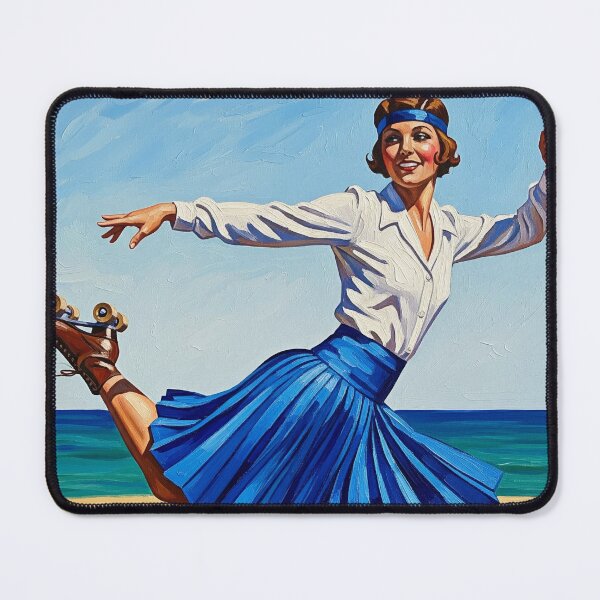 Item preview, LA PATINEUSE À ROULETTES (The Roller Skater) - Original Art Deco Artwork designed and sold by elektronen.