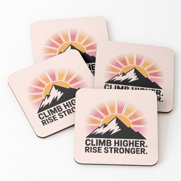 Item preview, Mountain Sunrise Motivational Design – Climb Higher Rise Stronger designed and sold by GRAPHIX444.