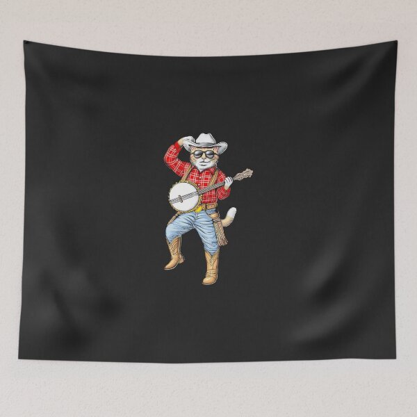 Item preview, Cat-Banjo-Player-Country-Music-Cowboy-Banjoist-Western designed and sold by pecciqulad.