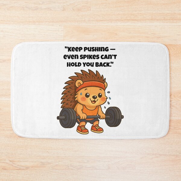 Item preview, Keep Pushing – Motivated Workout Hedgehog designed and sold by Latitude 1°N.