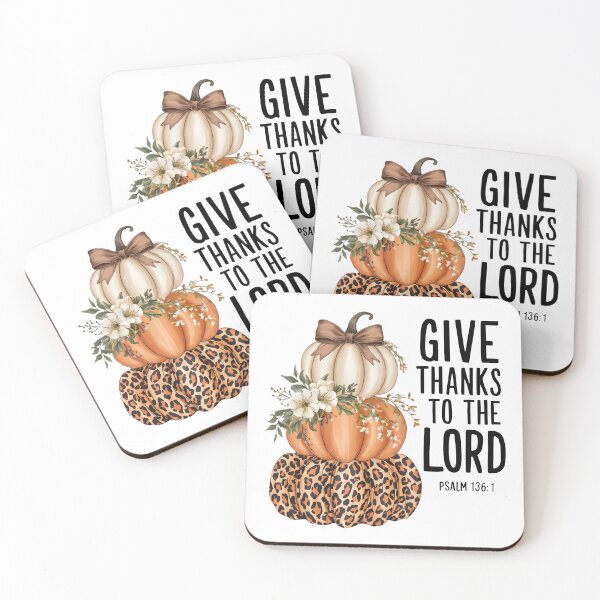 Item preview, Give Thanks to the Lord Fall Pumpkin Stack – Thanksgiving Art designed and sold by DigiGroove.