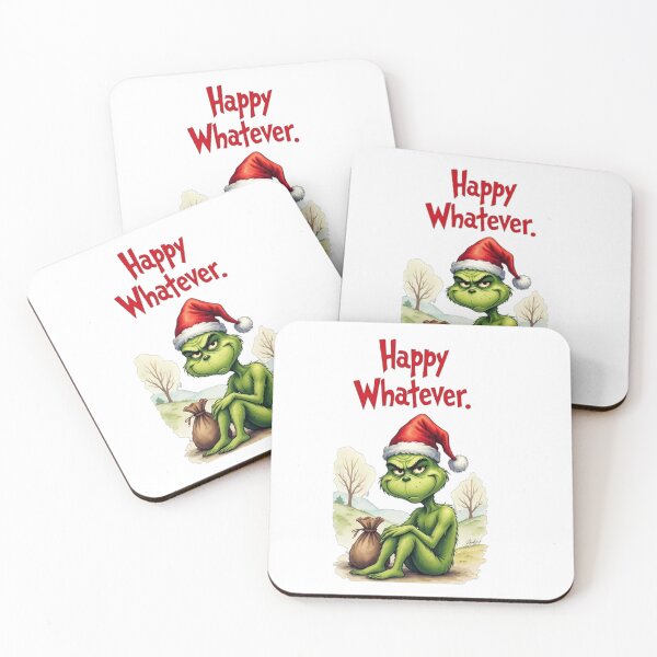 Item preview, Funny Grinch Christmas Design – “Happy Whatever” Holiday Art designed and sold by ShimaiStore.
