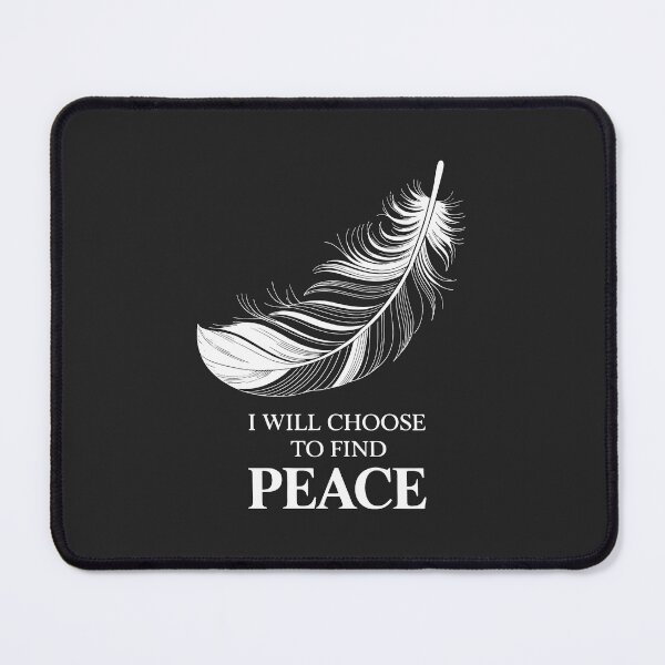 Item preview, Peaceful Typography Paired with Floating White Feather designed and sold by SplashTastic.