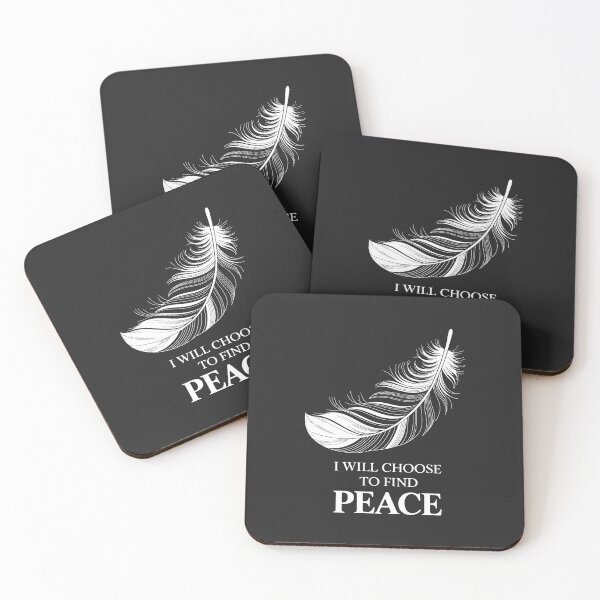 Item preview, Peaceful Typography Paired with Floating White Feather designed and sold by SplashTastic.