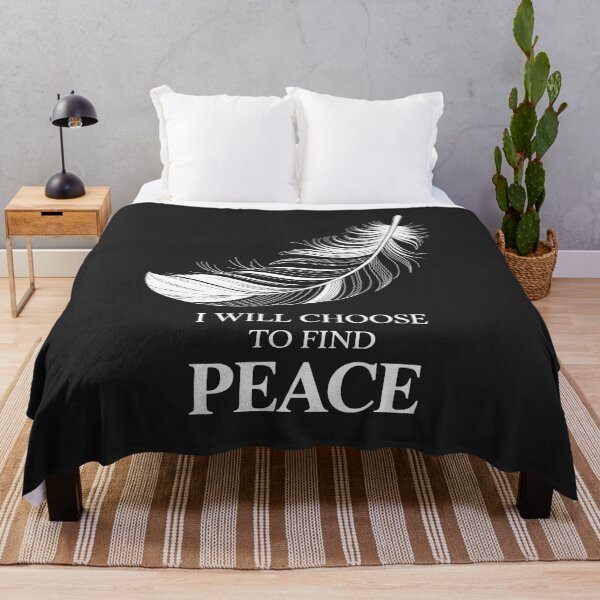 Item preview, Peaceful Typography Paired with Floating White Feather designed and sold by SplashTastic.