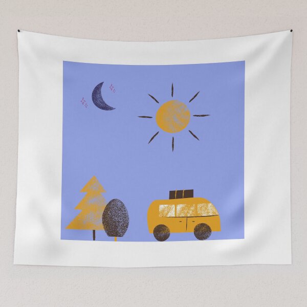 Item preview, School Bus Far Away Print Illustration  designed and sold by VisionSticker.
