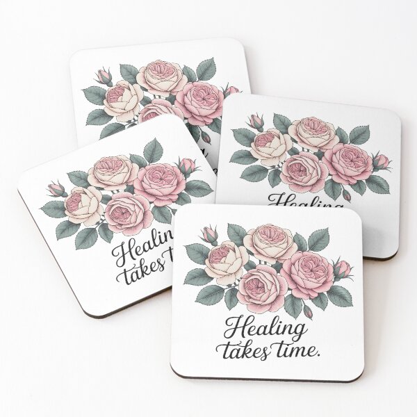 Item preview, Healing Takes Time – Rose Floral Quote designed and sold by DigitalDream11.