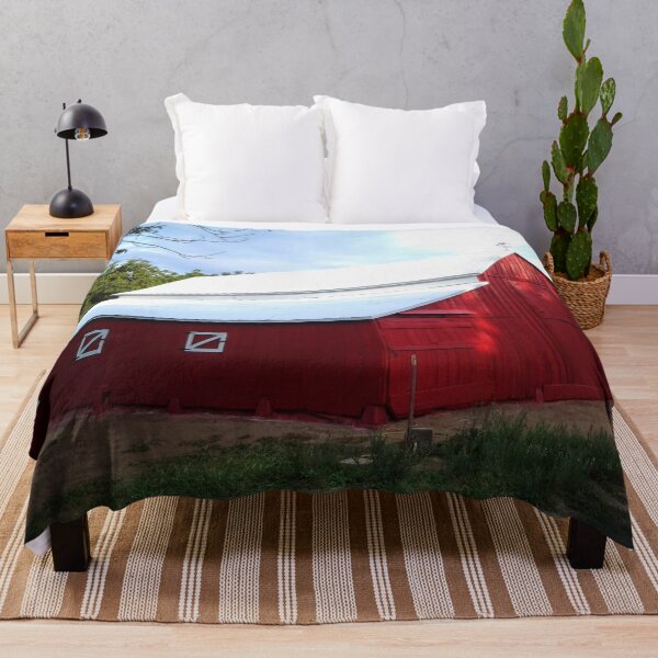 Item preview, red barn on a summer day designed and sold by Lizzilzil.