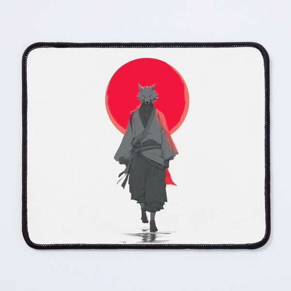 Item preview, Anime Samurai Wolf – Japanese Red Moon Character designed and sold by Meiersbeste.