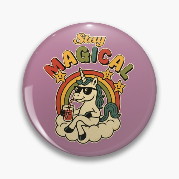 Item preview, Retro Unicorn in Rainbow Stay Magical designed and sold by TheJollyDoodle.