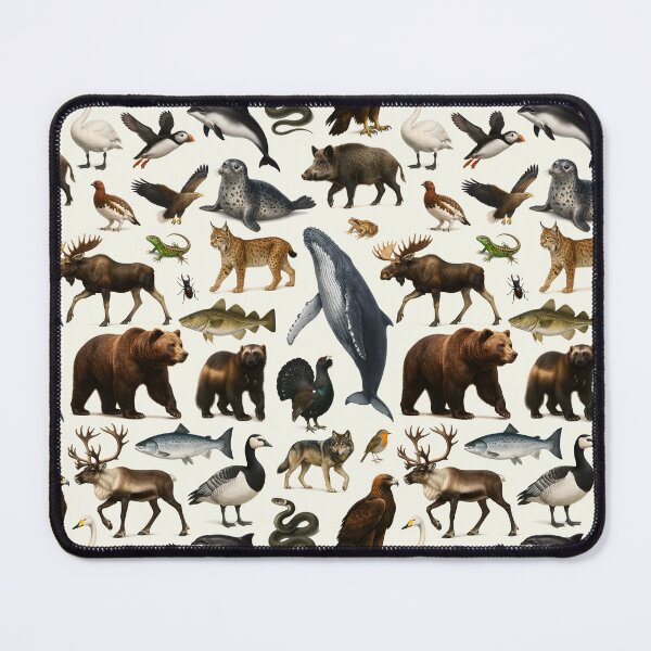Item preview, Animals of Scandinavia Retro Wildlife Illustration Chart designed and sold by kakarikihill.