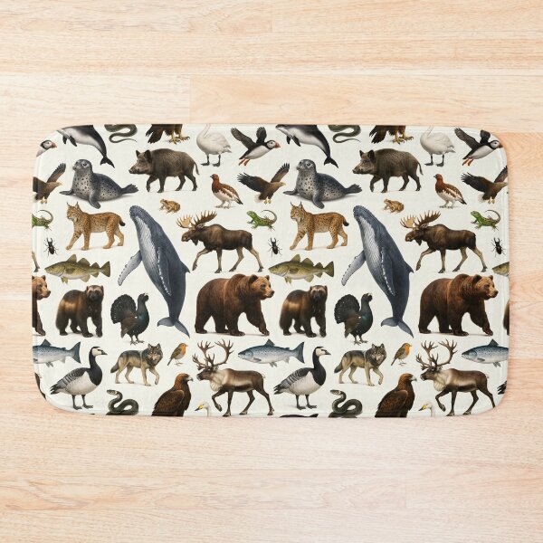 Item preview, Animals of Scandinavia Retro Wildlife Illustration Chart designed and sold by kakarikihill.