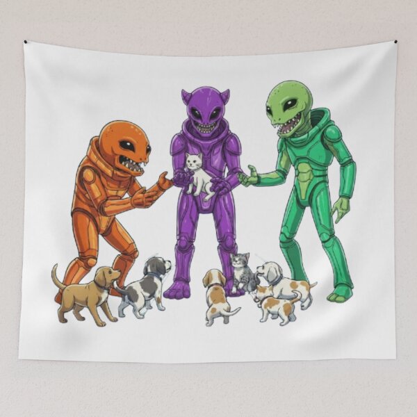 Item preview, Alien and cat designed and sold by PP&RAINBOW SHOP.